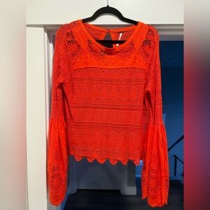 Free People Coral Blouse Size Small